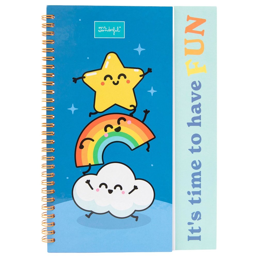 Libro de colorear y pegatinas It's Time to Have Fun MR Wonderfull