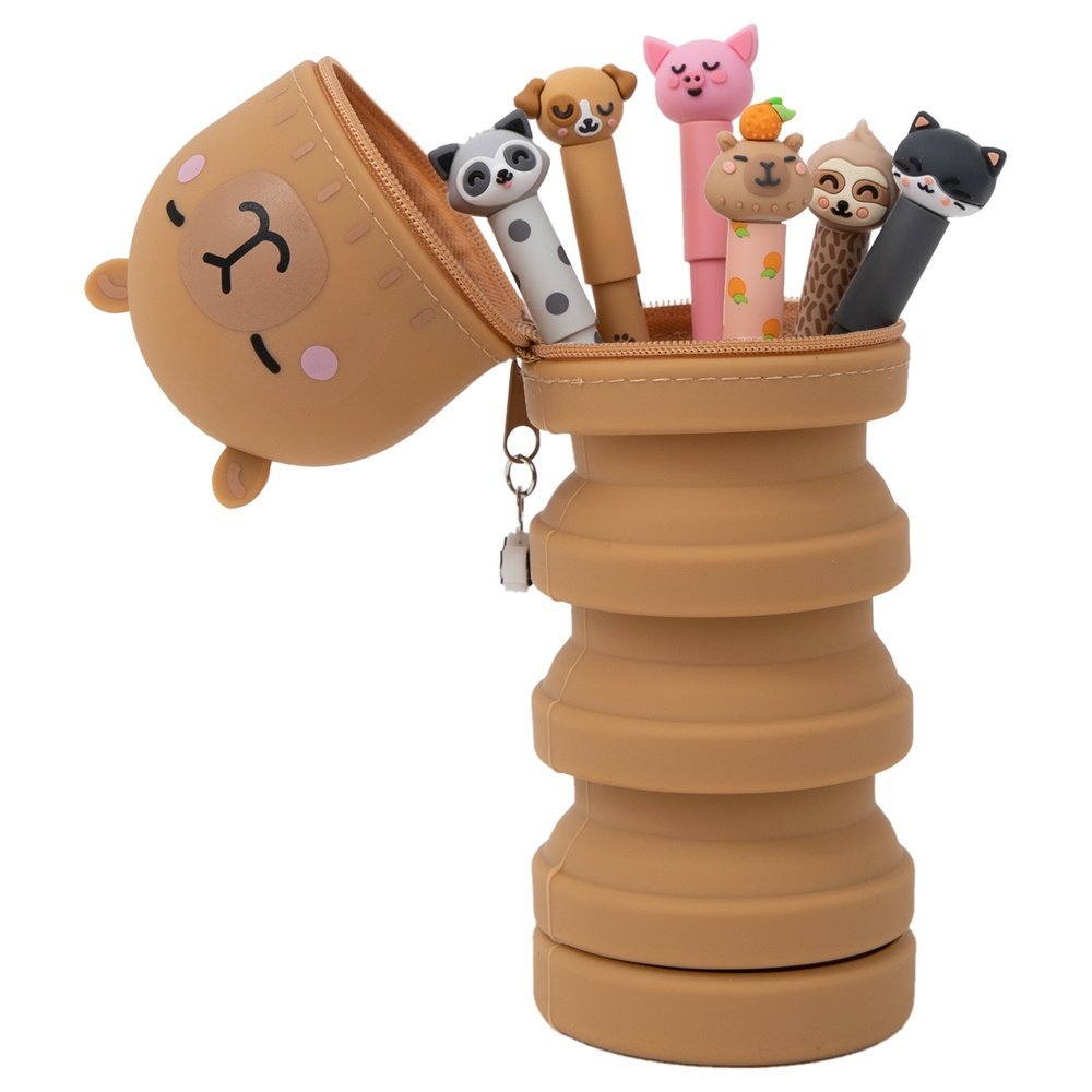 Set 6 bolis borrables Bo-bo y estuche silicona Capibara MR Wonderful