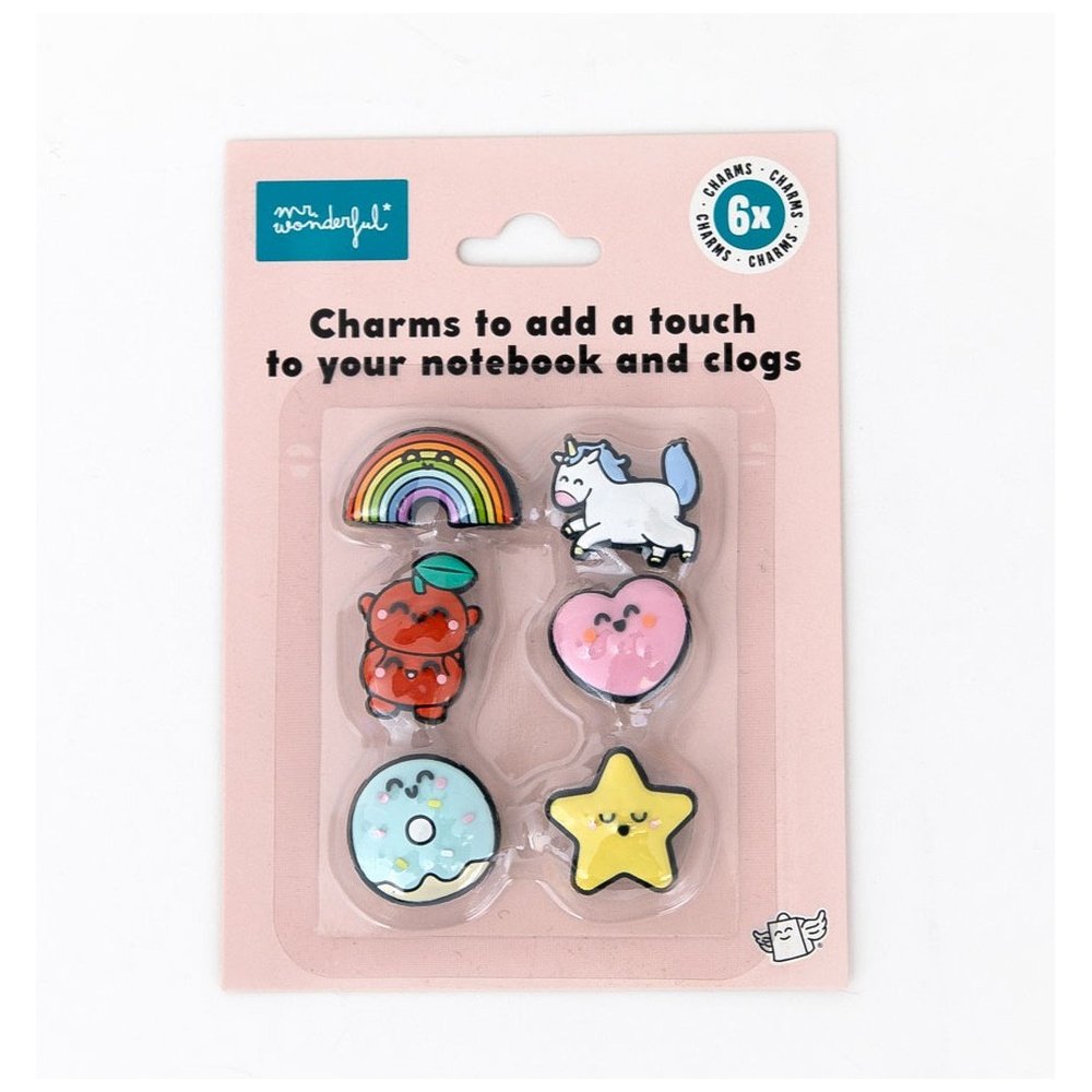 Charms arcoiris unicornio corazón estrella rosquilla cereza MR Wonderful