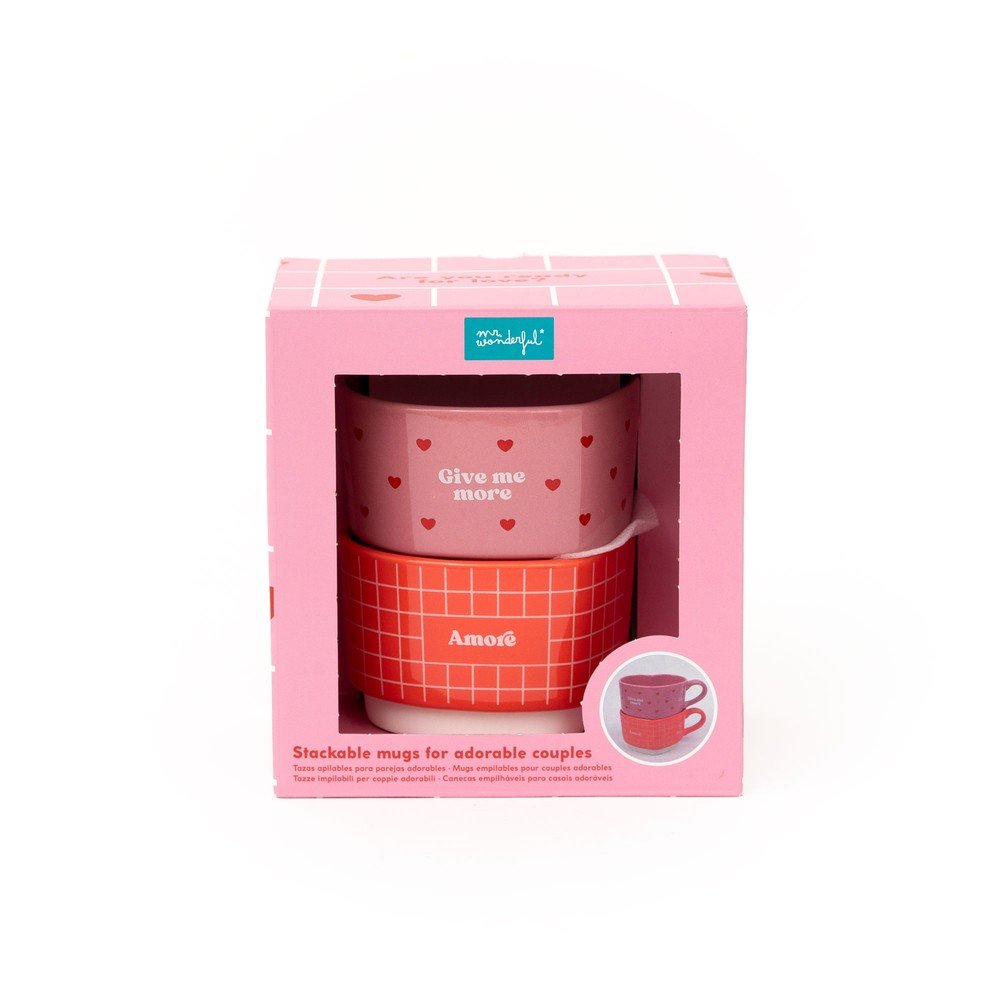 Set de 2 Tazas Apilables Give Me More Amore MR Wonderful
