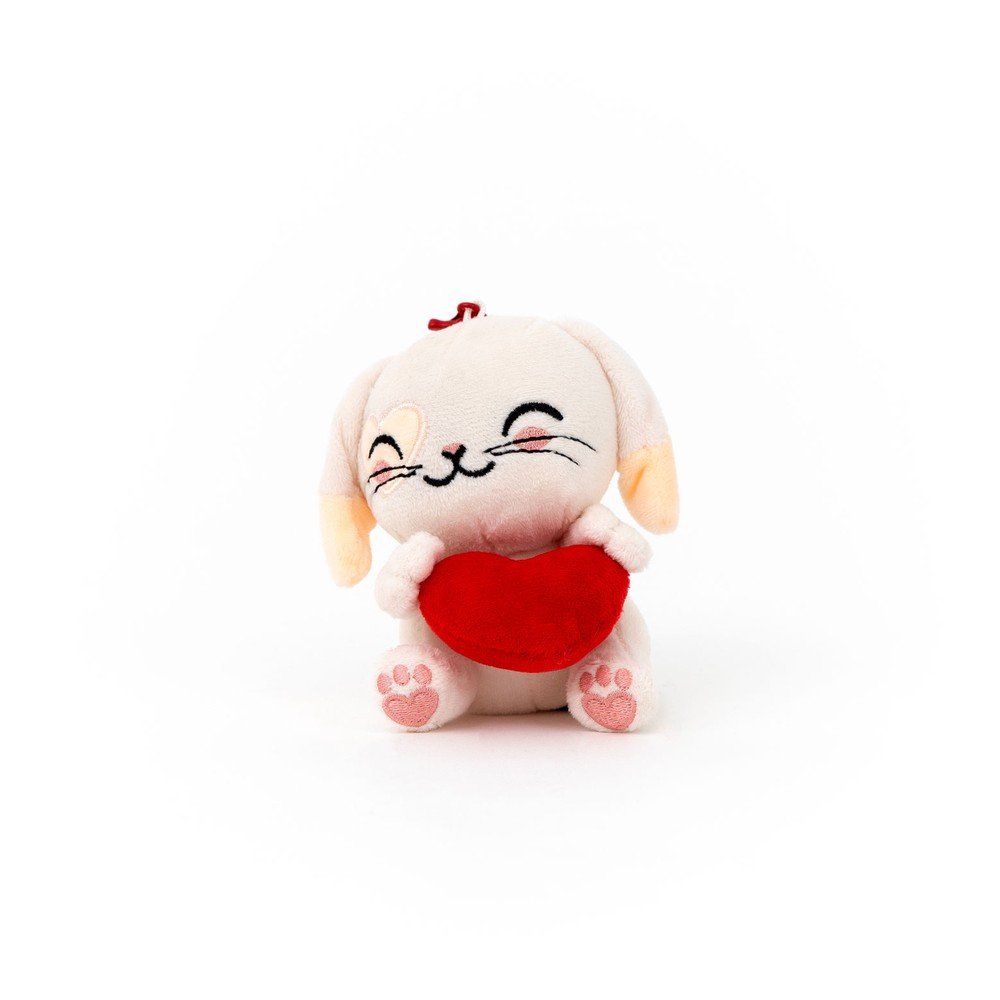 Expositor 6 Llaveros de Peluche Conejito con Corazón MR Wonderful
