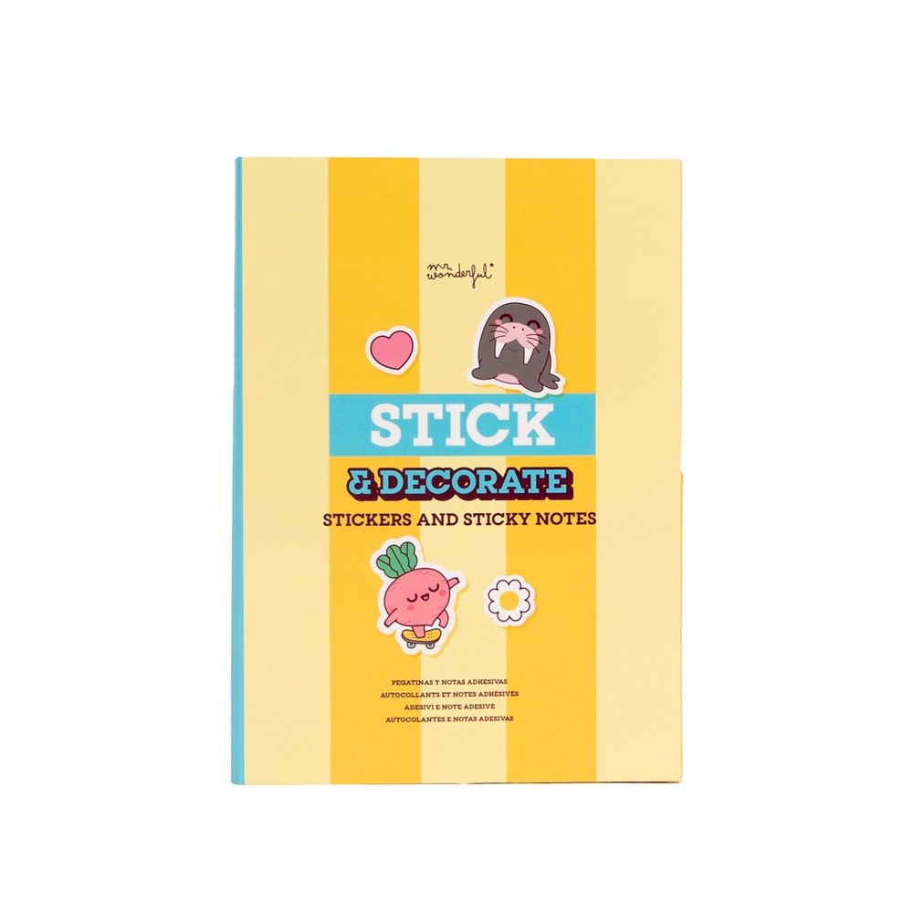 Pegatinas y notas adhesivas Stick and Decorate MR Wonderful Pack 15 unidades