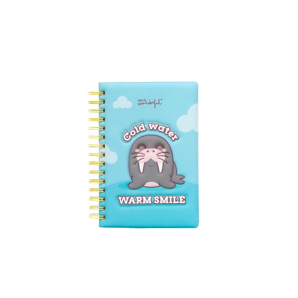 Libreta A5 Portada con Volumen Morsa Cold Water Warm Smile MR WONDERFUL