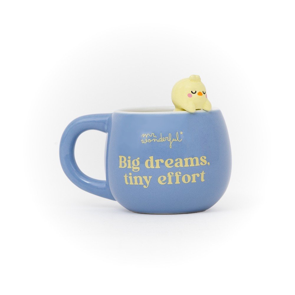 Taza 3D Lazy Pollito - Big Dreams, Tiny Effort