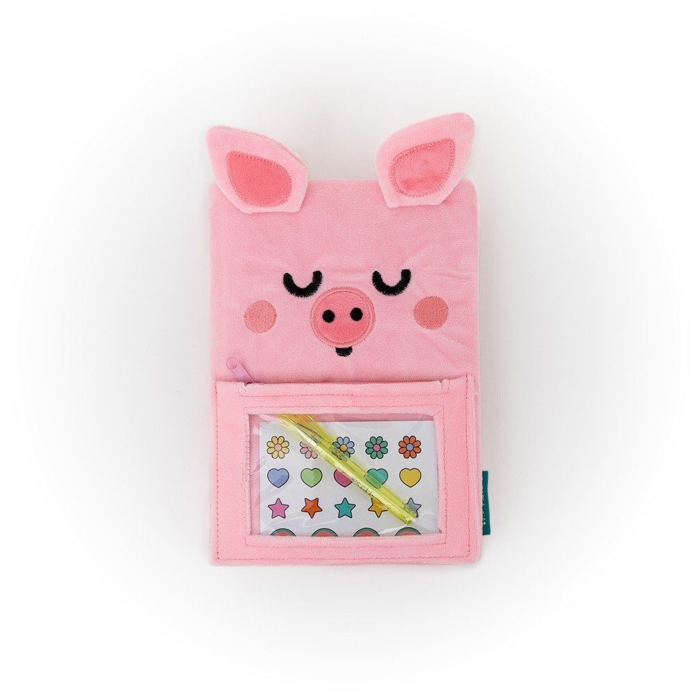 Libreta A5 160H liso peluche Bolsillo y Extras Lazy Cerdito MR Wonderful