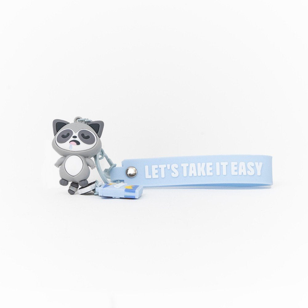 Llavero con Charms Lazy Mapache Let’s Take It Easy Marca MR Wonderful