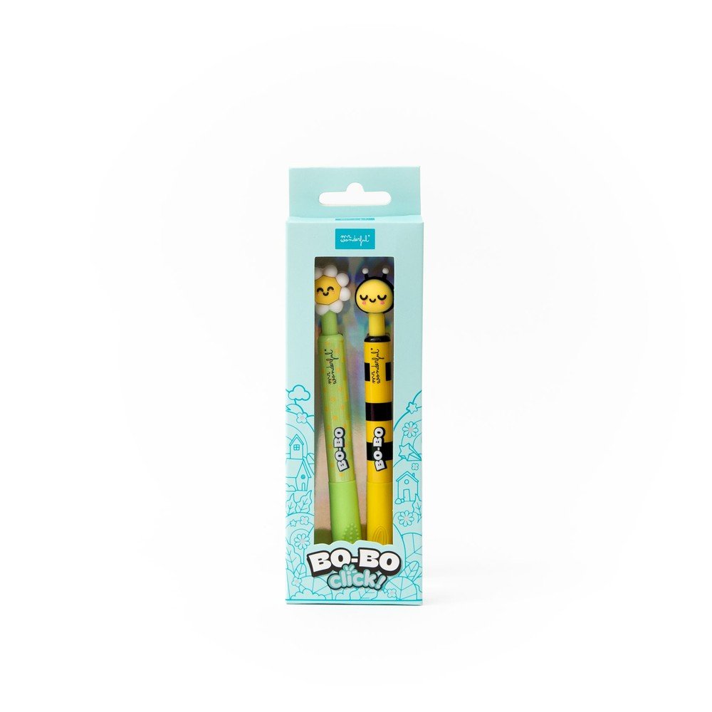 Set de 2 bolis borrables Bo-bo click Margarita y Abeja MR Wonderful