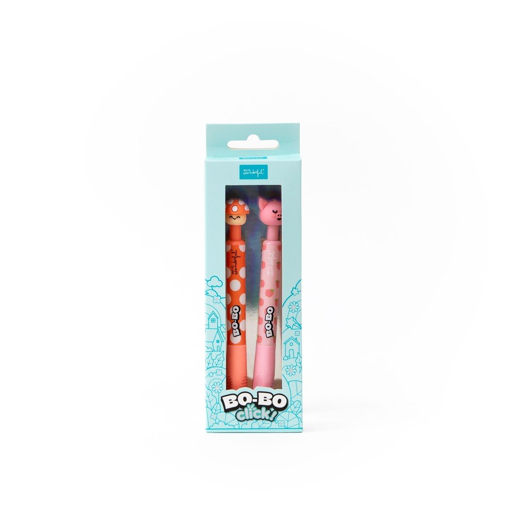 Set de 2 Bolis Borrables Bo-bo Click Seta y Cerdito MR Wonderful Imagen principal del producto