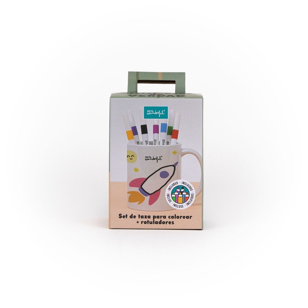 Set de Taza para Colorear y Rotuladores Papa Oso MR Wonderful