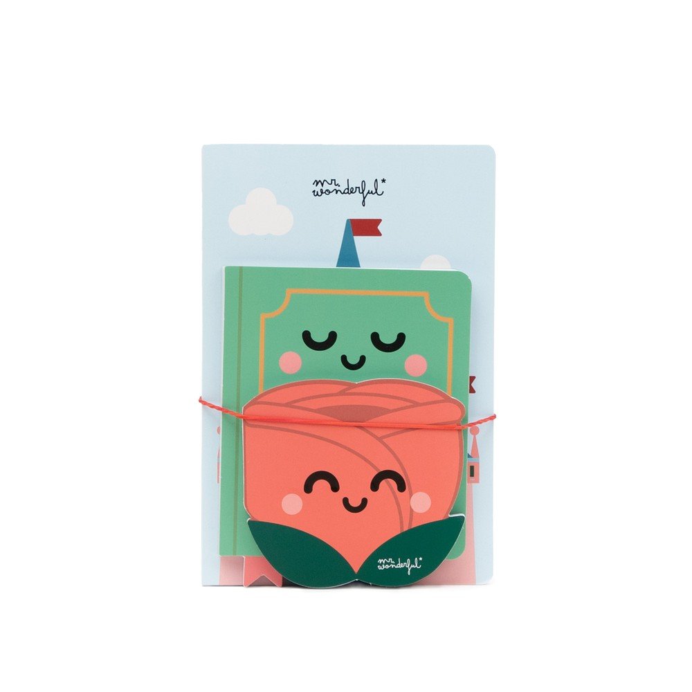 Set de 3 bloques de notas Castillo Libro y Rosa MR Wonderful