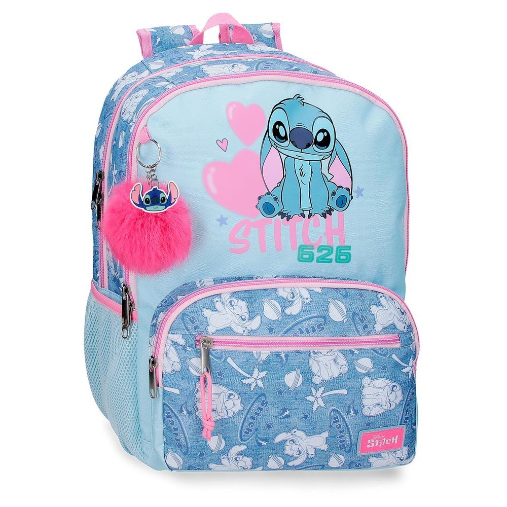 Mochila escolar doble stitch hearts 44 cm adapt a carro JOUMMA BAGS LICENCIAS