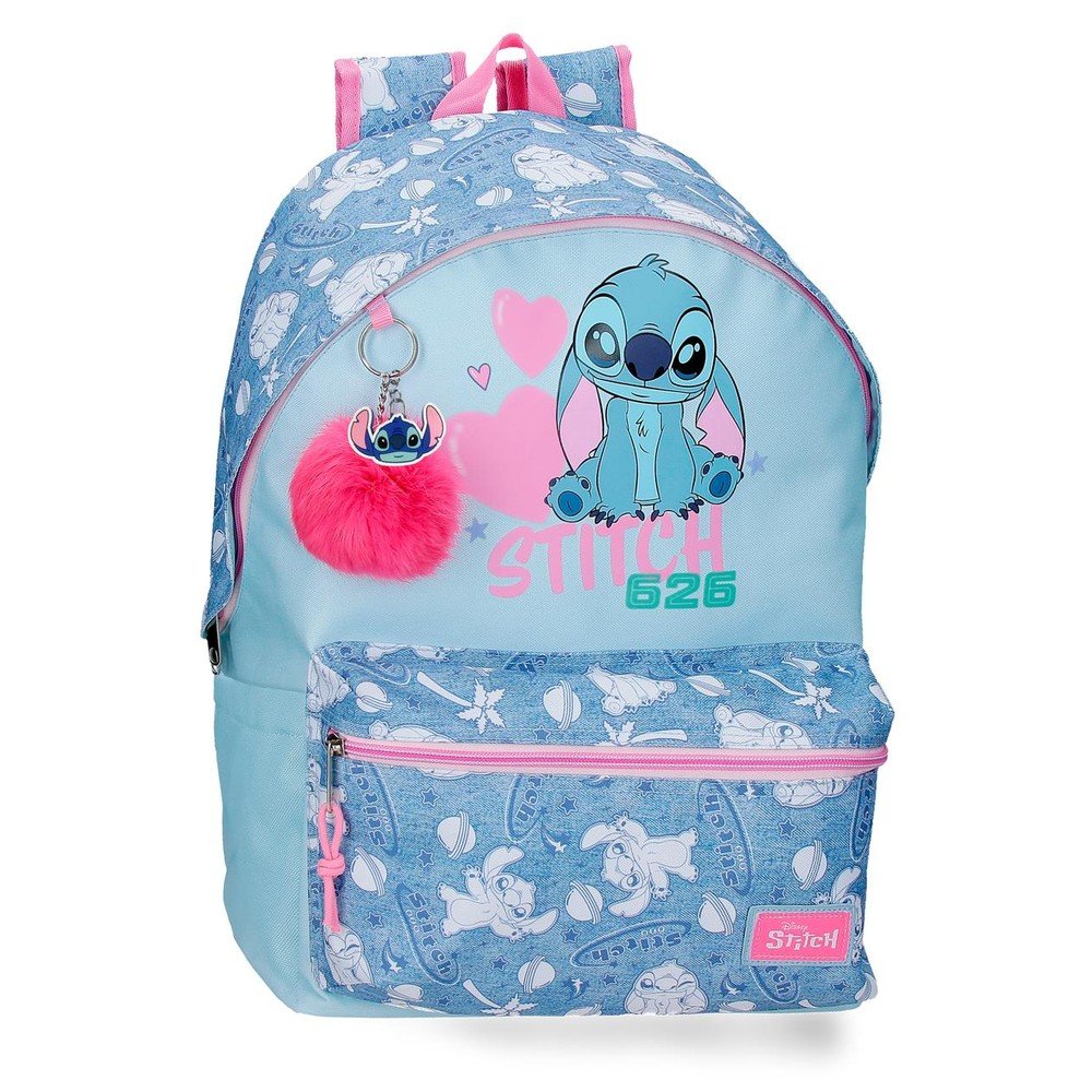 Mochila Escolar Stitch Hearts 44 cm Adapt a Carro