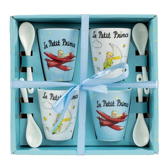 PACK 4 TAZAS + CUCHARA LPP AVION Y LUNA | ENESCO | 1 UNIDAD | 8460070149122 Imagen principal del producto