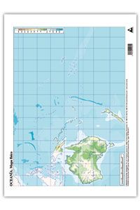 Mapas Oceania Físico Mudos CUMIO para aprender y crear