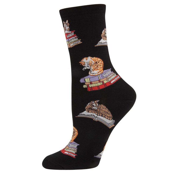 CALCETINES DE ALGODON MEDIA CAÑA 36-41 CATS ON BOOKS | SOCKSMITH | 1 UNIDAD | 8482920068636