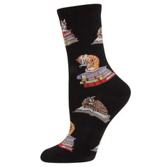 CALCETINES DE ALGODON MEDIA CAÑA 36-41 CATS ON BOOKS | SOCKSMITH | 1 UNIDAD | 8482920068636