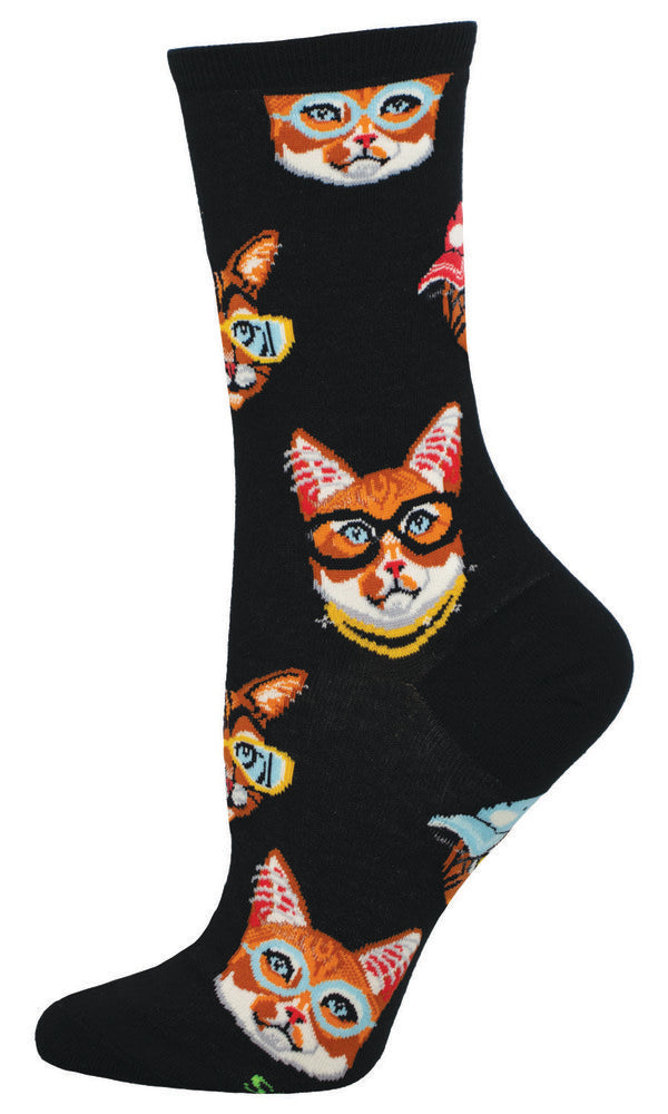 CALCETINES MUJER ALGODON GATOS GAFAS 36-41 | SOCKSMITH | 1 UNIDAD | 8482920224056