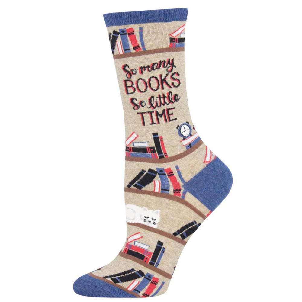 Calcetines de Algodón Media Caña Time for a Good Book Crema Socksmith Imagen principal del producto