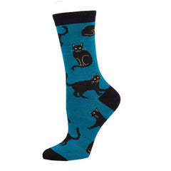 CALCETINES DE BAMBU MEDIA CAÑA 36-41 BLACK CAT BLUE | SOCKSMITH | 1 UNIDAD | 8482920406148