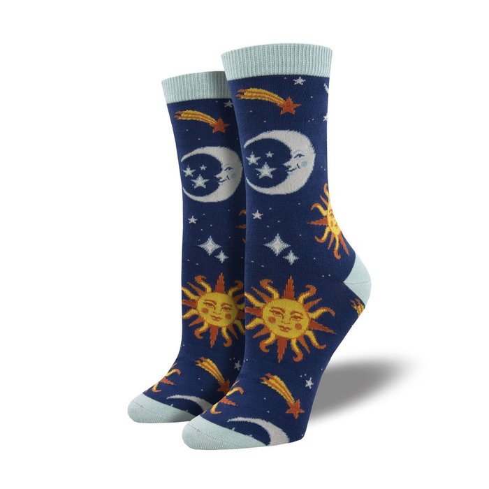 CALCETINES DE BAMBU MEDIA CAÑA 36-41 SOL Y LUNA NAVY | SOCKSMITH | 1 UNIDAD | 8482920486720