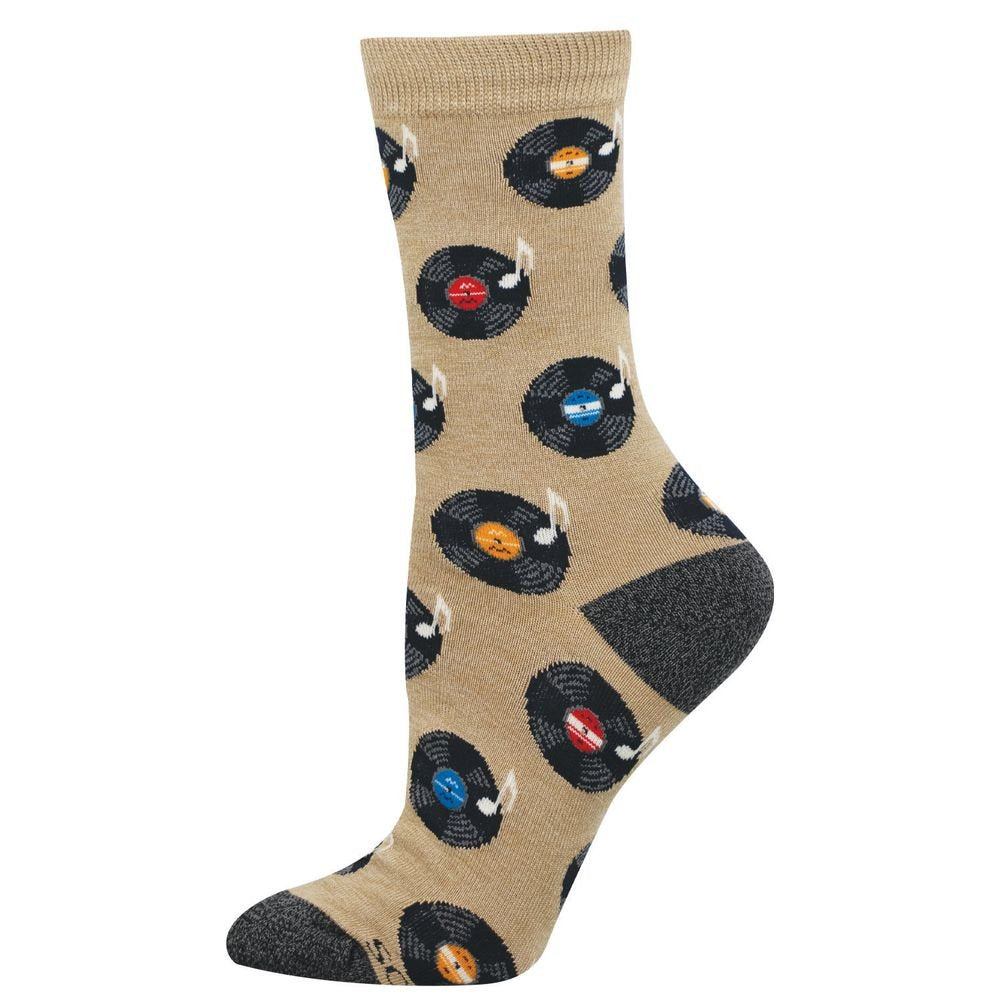 Calcetines de Bambu media caña disco vinilo marrón 36-41 SOCKSMITH Imagen principal del producto