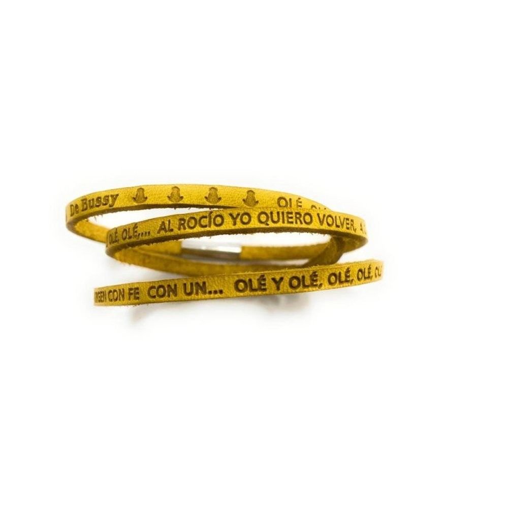 Pulsera Virgen del Rocío Cuero Amarillo Marca De Bussy Imagen principal del producto