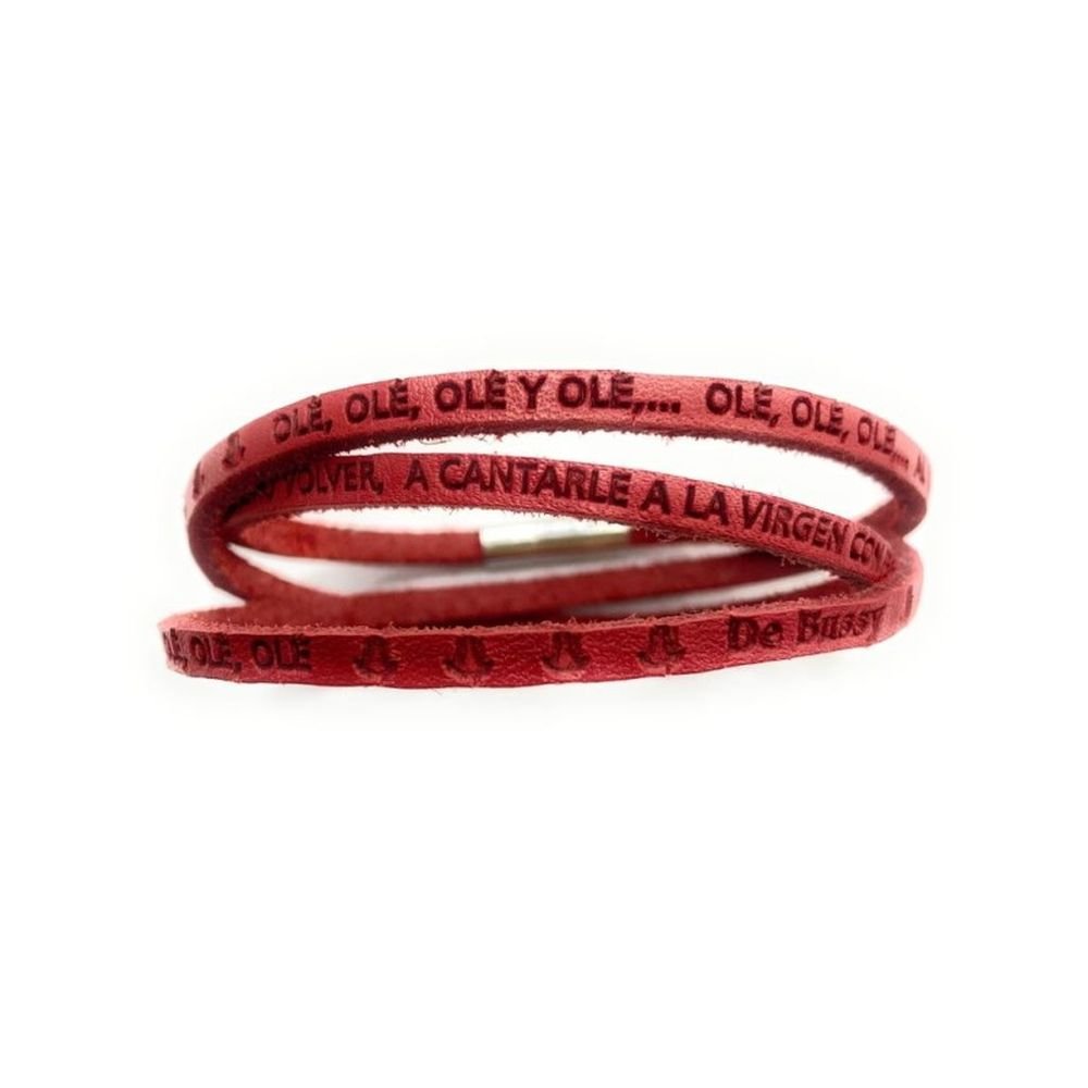 Pulsera Virgen del Rocío Cuero Rojo Marca De Bussy Imagen principal del producto