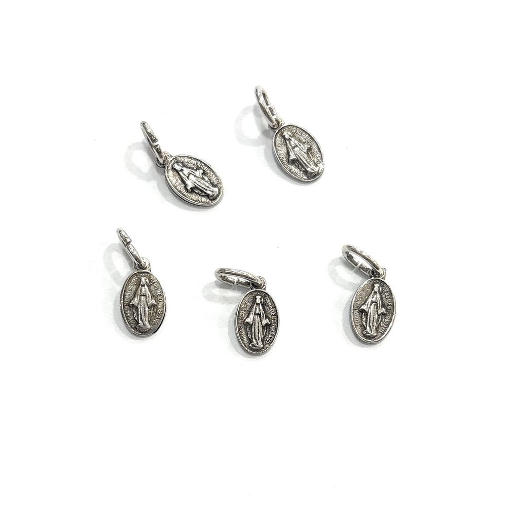MEDALLA VIRGEN MILAGROSA METAL 11MM BAÑO PLATA 5 MICRAS | DE BUSSY | ENVASE 5 UDS. UNIDAD | 8488000030449
