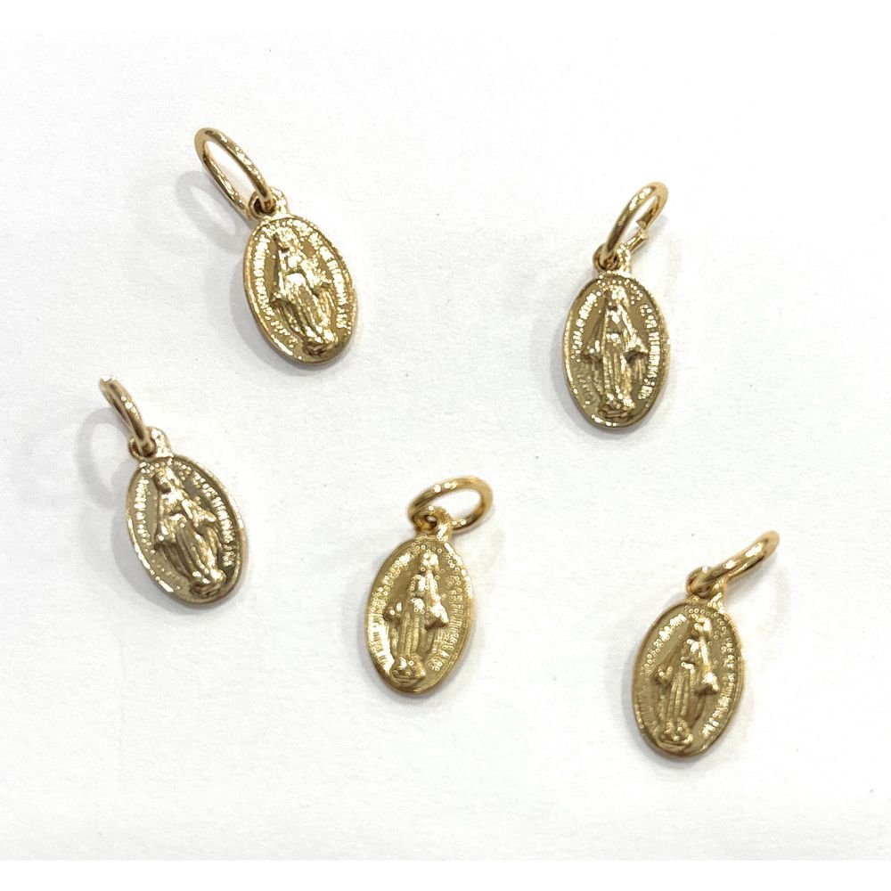 MEDALLA VIRGEN MILAGROSA METAL 11MM BAÑO CHAPADO EN ORO | DE BUSSY | ENVASE 5 UDS. UNIDAD | 8488000030456