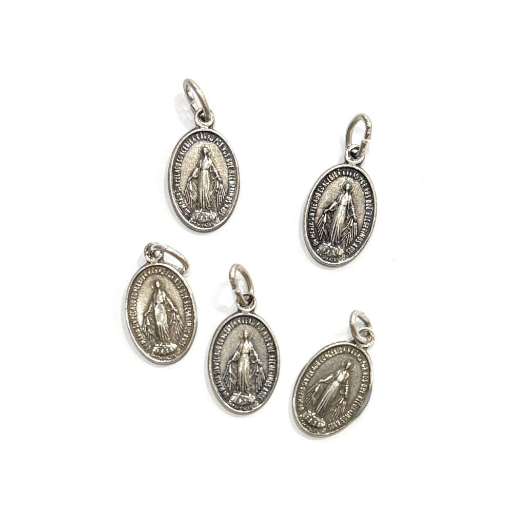 MEDALLA VIRGEN MILAGROSA METAL 18MM BAÑO PLATA 5 MICRAS | DE BUSSY | ENVASE 5 UDS. UNIDAD | 8488000030487