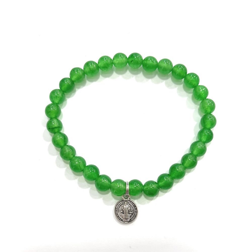 Pulsera San Benito 9mm Baño Plata Ágata de Bussy Imagen principal del producto