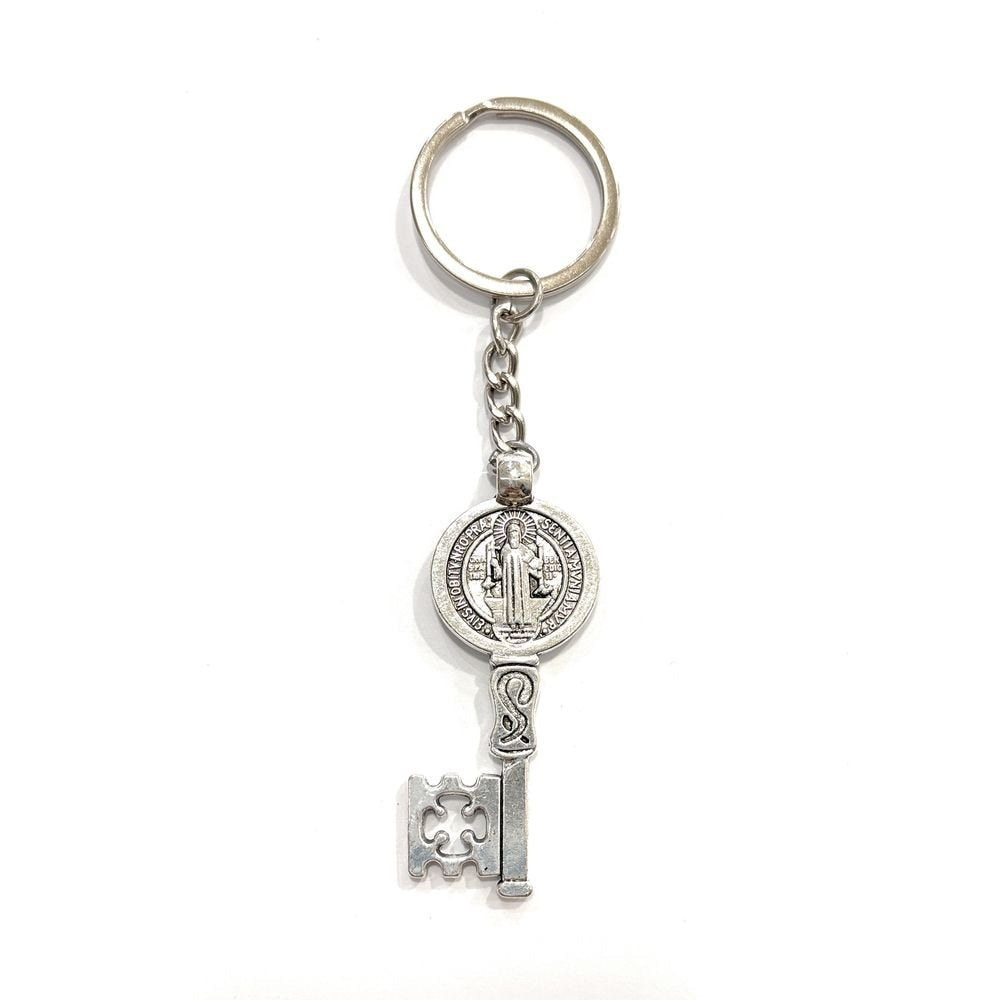 LLAVERO METAL LLAVE SAN BENITO BAÑO PLATA 50MM | DE BUSSY | ENVASE 5 UDS. UNIDAD | 8488000031286