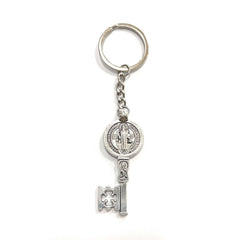 LLAVERO METAL LLAVE SAN BENITO BAÑO PLATA 50MM | DE BUSSY | ENVASE 5 UDS. UNIDAD | 8488000031286