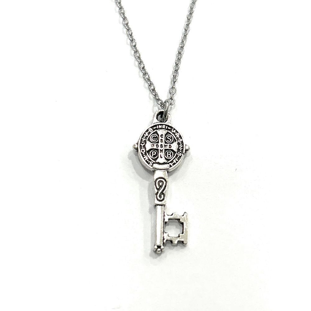 COLLAR LLAVE SAN BENITO METAL 24MM BAÑO PLATA | DE BUSSY | ENVASE 5 UDS. UNIDAD | 8488000031361