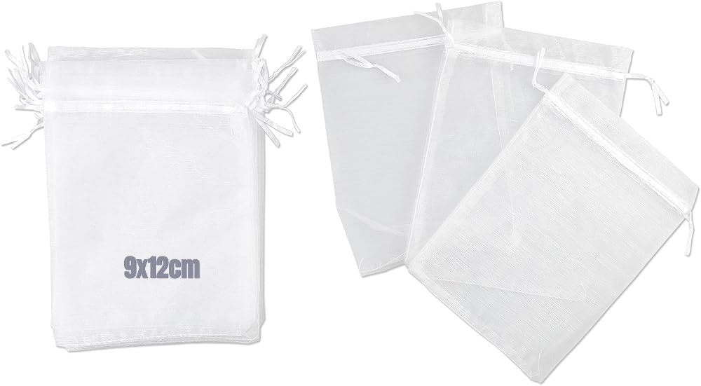 Pack 50 Bolsitas Organza 9x12 cm Blanca DE BUSSY