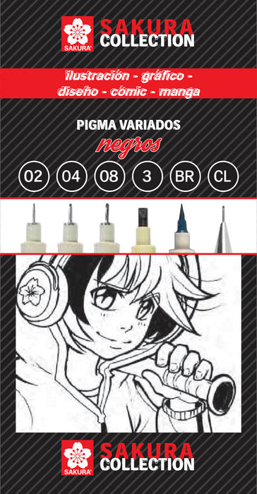 ROTULADOR PIGMA NEGRO ESTUCHE 6 GRADUACIONES | 1 UNIDADES | (TALENS ESPAÑA) Imagen principal del producto