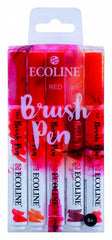 Rotulador Ecoline Brushpen Rojo 5 Unidades | Talens España | Pack 1 Unidades