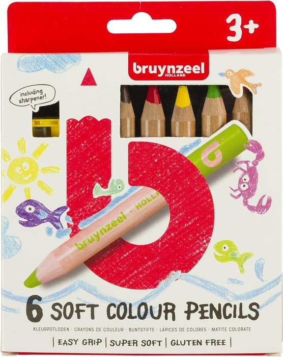 Lápiz Cera Bruynzeel 6 Colores Surtidos Marca Talens España