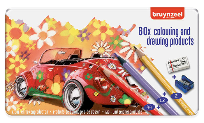Lápiz Bruynzeel 60 Colores Surtidos Caja Metálica Talens