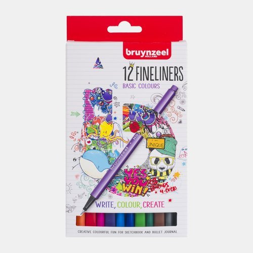 Rotulador Bruynzeel Punta Fina 12 Colores Estuche Carton | Talens España | Pack 1 Unidades