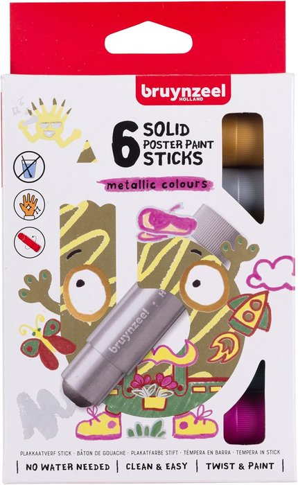 TEMPERA SOLIDA BRUYNZEEL 6 COLORES METALICOS | 1 UNIDADES | (TALENS ESPAÑA) Imagen principal del producto