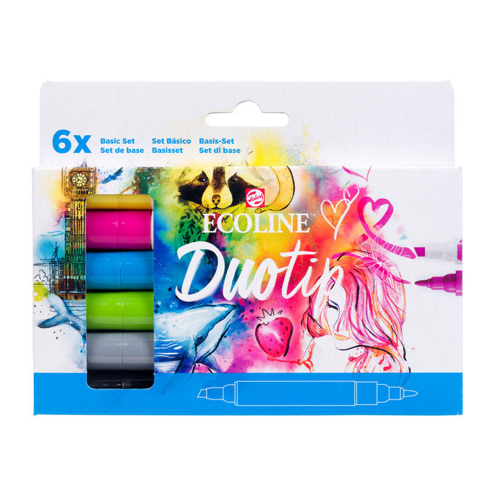 Rotulador Ecoline Duotip Estuche 6 Colores Basic | Talens España | Pack 1 Unidades Imagen principal del producto