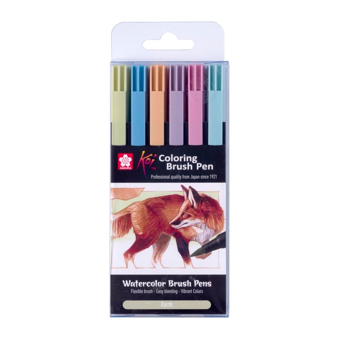 Rotulador Sakura Koi Color Brush 6 Colores Tierra | Talens España | Pack 1 Unidades