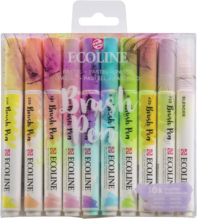 Rotulador Ecoline Brushpen 10 Colores Pastel | Talens España | Pack 1 Unidades
