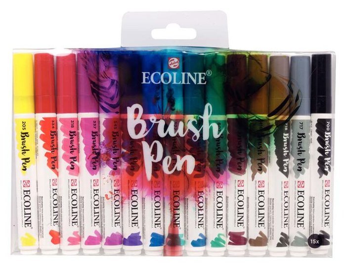 Rotulador Ecoline Brushpen Estuche 15 Colores Surtidos | Talens España | Pack 1 Unidades Imagen principal del producto
