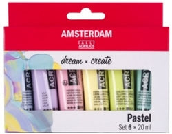 Pintura acrílica colores pastel Talens estuche 6 botes 20 ml