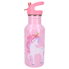 BOTELLA ALUMINIO TERMICA CON PAJITA 500ML UNICORNS | VADOBAG | 1 UNIDAD | 8712645316553