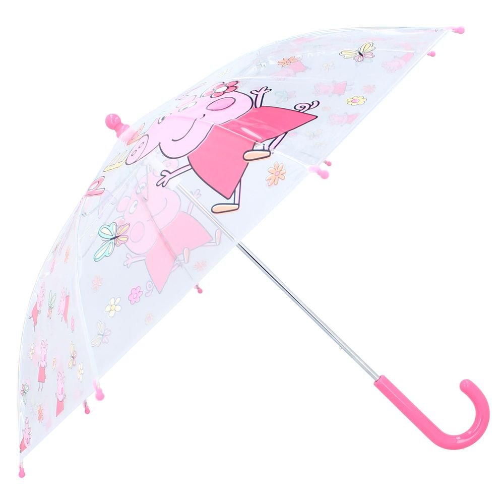 PARAGUAS INFANTIL MANUAL TRANSPARENTE PEPPA PIG RAINY DAYS | VADOBAG | 1 UNIDAD | 8712645316782