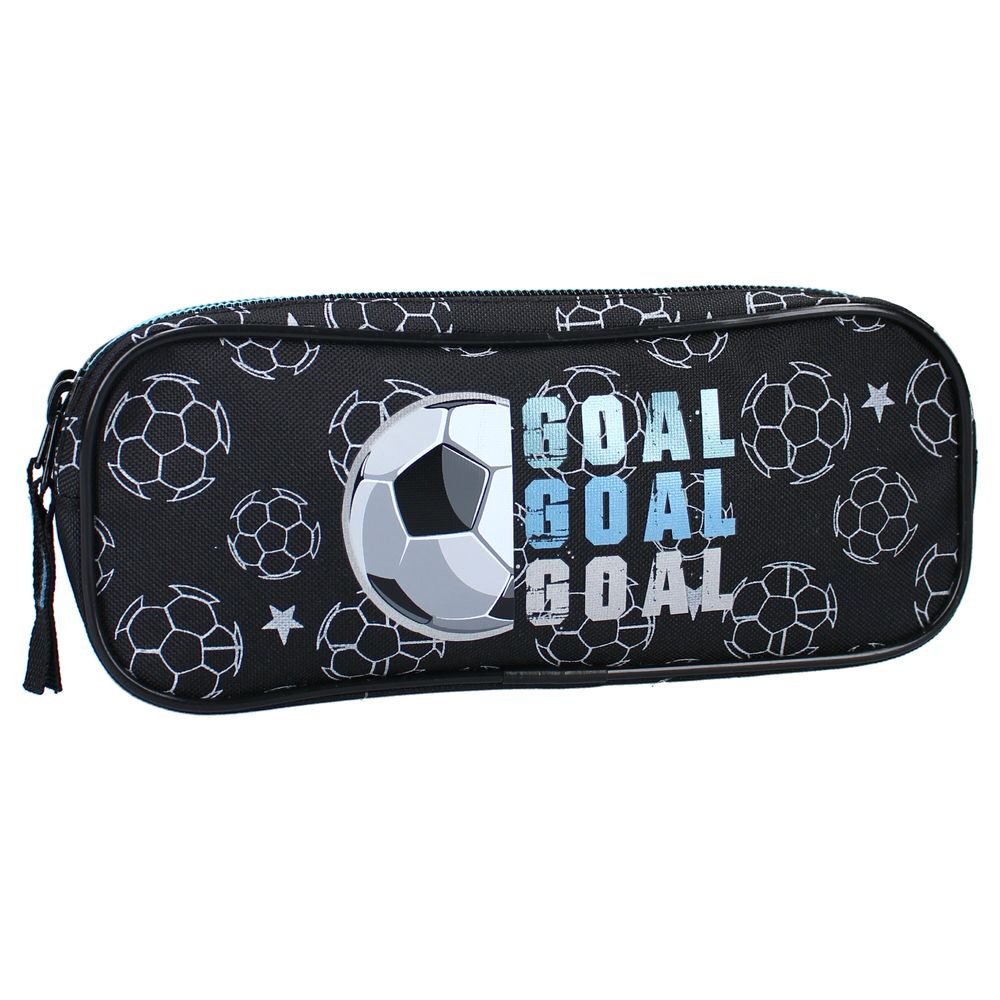 Portatodo Doble Cremallera Football Black VADOBAG