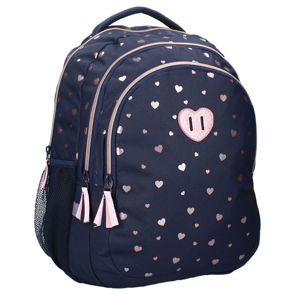 Mochila escolar doble 44x33 Gold Hearts azul VADOBAG Imagen principal del producto